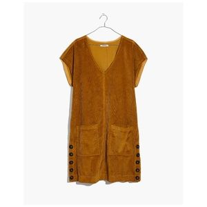 Madewell Corduroy Side-Button Shift Dress